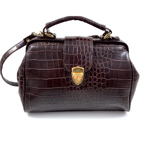 Vintage Handbags - ❌SOLD❌ crocodile faux leather doctor satchel